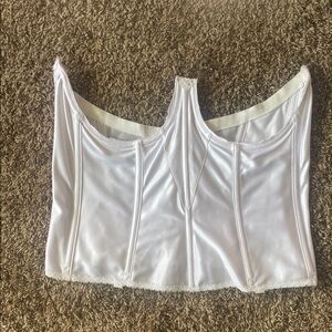 Elegant White Satin Corset Top